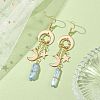 Dyed Natural Quartz Crystal Pendants Earrings EJEW-TA00424-2