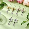 3 Pairs 3 Colors Shell Pearl Beads & Imitation Jelly Acrylic Dangle Earrings EJEW-TA00573-2