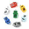 30Pcs Opaque Resin Garbage Can Pendants with Metal Loops RESI-YW0005-14-2