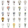 Light Bulb with Flower Pattern Self-Adhesive Picture Stickers X-DIY-P069-01-4
