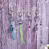 4Pcs  4 Colors Macrame Fringe Braided Keychain AJEW-SW00014-02-7