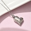 304 Stainless Steel Forever in My Heart Keepsake Ashes Memorial Pendant Necklaces NJEW-P326-04P-2