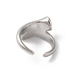 Shell Open Cuff Ring for Women RJEW-C091-03P-01-3