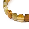 Dyed & Heated Natural Agate Oval Beaded Stretch Bracelet G-E010-01-29-2