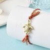 Ocean 304 Stainless Steel Link Adjustable Braided Polycotton Metallic Cord Slider Bracelets BJEW-JB14245-01-2