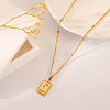 304 Stainless Steel Birth Flower Tag Pendant Necklaces for Women WG25FDF-09-1