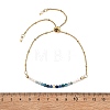 Adjustable Natural Kyanite & Apatite & Rhodonite & Non-magnetic Synthetic Hematite & Cultured Freshwater Pearl Beads Satellite Chains Slider Bracelets BJEW-JB14095-02-4