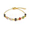 Bohemian Natural Black Agate Beaded Link Bracelets OT4085-1-3