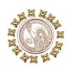 Tibetan Style Alloy Bead Caps X-TIBEB-Q018-AG-FF-4