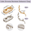 8Pcs 2 Colors Brass Micro Pave Clear Cubic Zirconia Twister Clasps ZIRC-BBC0001-97-2
