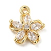 Brass with Clear Cubic Zirconia Charms KK-G478-02C-KCG-1