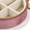 Round Velvet Jewelry Storage Zipper Boxes CON-P021-02-4