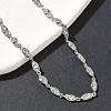 Brass Micro Pave Clear Cubic Zirconia Eye Link Chain Necklaces NJEW-G183-07P-2