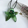 Starfish Millefiori Glass Pendant Waxed Cord Necklaces FS-WG7586D-02-1