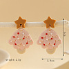 Christmas Tree Polymer Clay Dangle Stud Earrings FS-WGEB455-02-1