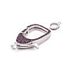 Brass Micro Pave Cubic Zirconia Lobster Claw Clasps ZIRC-F110-94P-03-2