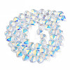 Electroplate Transparent Glass Beads Strands EGLA-N002-36-C01-2