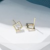 Brass Clear Cubic Zirconia Stud Earrings EJEW-Q014-03G-5