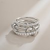 Brass Micro Pave Cubic Zirconia Finger Rings FS-WG6545E-06-1
