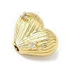 Brass Micro Pave Clear Cubic Zirconia Beads KK-I476-19G-2