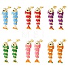 Fish Brass Micro Pave Cubic Zirconia Dangle Stud Earrings EJEW-C174-05G-2