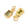 Brass Pave Cubic Zirconia Charms CU-CBA3D67-07G-01-2