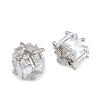 Brass Pave Clear Cubic Zirconia Beads CU-CBA6A75-07P-2
