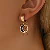 Elegant Stainless Steel Moon Hoop Earrings XZ5381-2-2