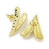 Heart Texture Brass Stud Earrings for Women EJEW-E312-02G-2