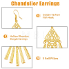 FIBLOOM 6 Pairs 6 Style Ethnic Style Alloy Chandelier Earrings EJEW-FI0002-04-4