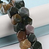 Natural Indian Agate Star Cut Round Beads Strands G-M418-C08-01-2