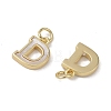 Brass Pave Shell Letter D Charms KK-G497-11G-2