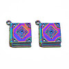 Rainbow Color Alloy Pendants for Teachers' Day PALLOY-S180-290-NR-2