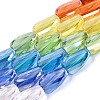Electroplate Transparent Glass Beads Strands EGLA-N022-10B-C01-1
