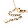 Clear Cubic Zirconia Moon and Star Link Bracelet with Brass Chains BJEW-JB08789-4