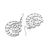 304 Stainless Steel Moon Phase with Sailor's Knot Asymmetrical Earrings EJEW-P222-07P-2