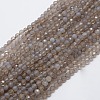 Natural Grey Agate Round Beads Strand G-L084-4mm-08-1