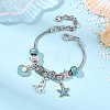 Ocean Theme European Beads Charm Bracelets BJEW-JB13949-1
