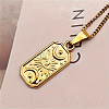 304 Stainless Steel Rectangle with Evil Eye Pendant Necklaces FS-WGC1FE7-02-1