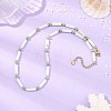 Natuarl Freshwater Shell Column & Natural Amazonite & Round Electroplate Synthetic Non-magnetic Hematite Beaded Necklaces NJEW-JN06552-1