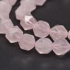 Faceted Natural Rose Quartz Gemstone Bead Strands G-J331-02-8mm-1