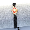 Religion Alloy Rhinestone and Enamel Link Bracelets FS-WG5574D-15-1