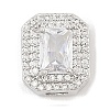 Brass Micro Pave Cubic Zirconia Slide Charms ZIRC-I068-09P-2