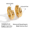 304 Stainless Steel Star Hoop Earrings EZ1230-1-1