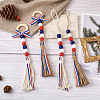 4Pcs 2 Style Independence Day Theme Hemp Rope Tassels Pendant Decorations HJEW-CF0001-19-5