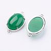 Brass Natural Jade Links connectors G-E398-04I-1