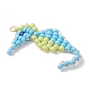 Glass Seed Beaded Sea Horse Pendants PALLOY-MZ01138-01-3