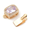 Brass Micro Pave Cubic Zirconia Box Clasps KK-C080-13G-02-2