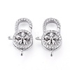 Brass Micro Pave Clear Cubic Zirconia Lobster Claw Clasps KK-K242-12P-1