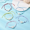 Natural Gemstone & Cowrie Shell Beads Braided Bead Bracelets BJEW-MZ00318-1